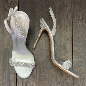 Giuseppe Zanotti Studded Silver Slingback Heel